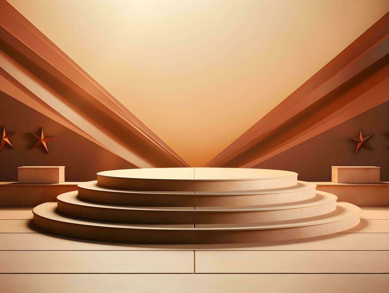 Realistic podium in 3d rendering, Generative Ai photo