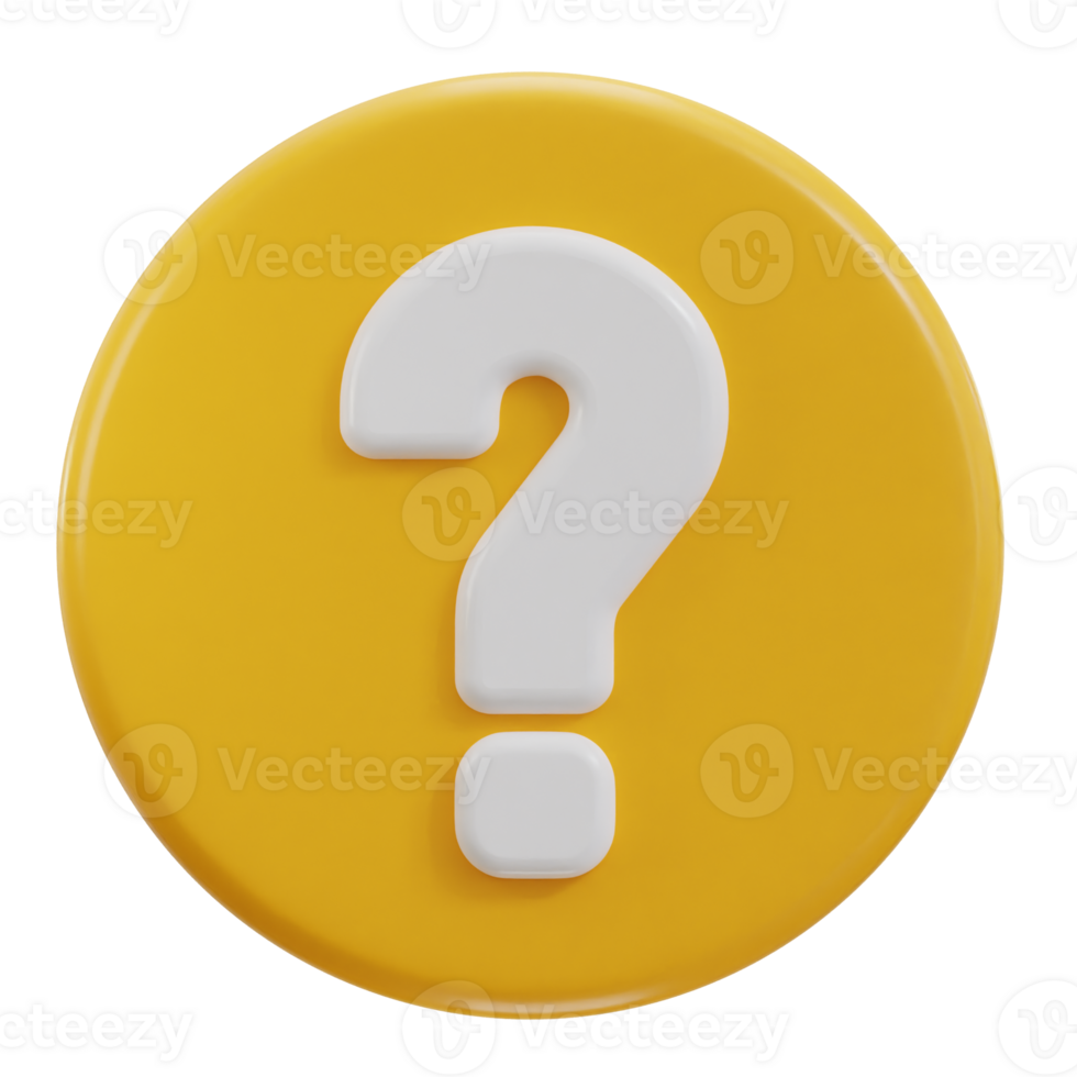 3d question mark icon illustration png