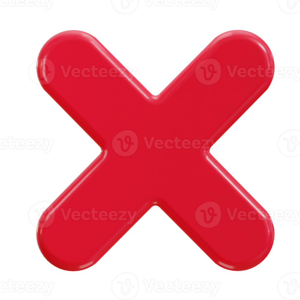 3d cross rejection icon png