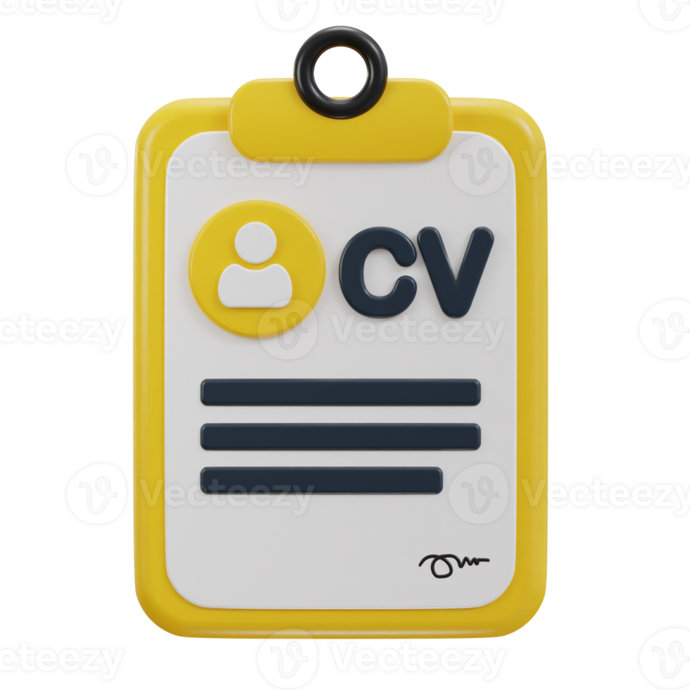 3d cv resume icon png