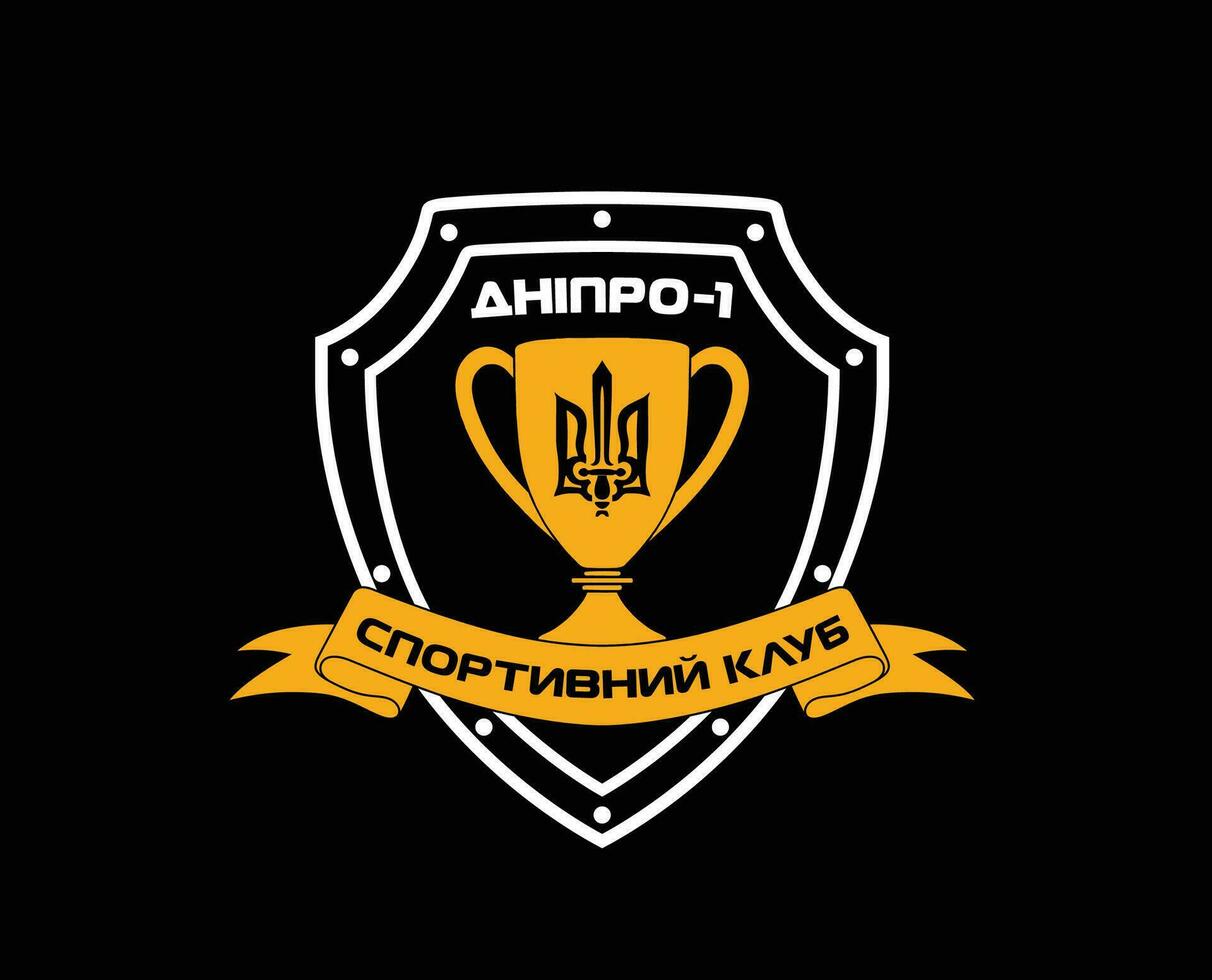 Dnipro Club Logo Symbol Ukraine League Football Abstract Design Vector Illustration With Black Background