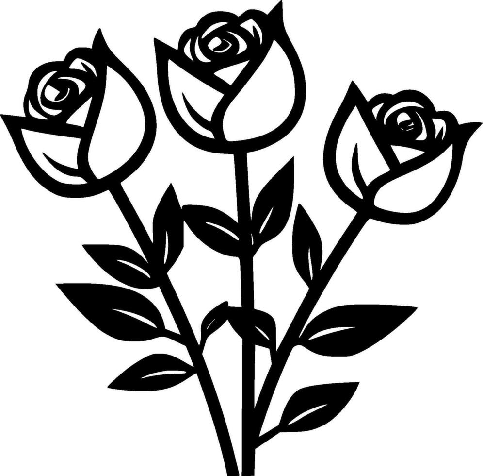 rosas, negro y blanco vector ilustración