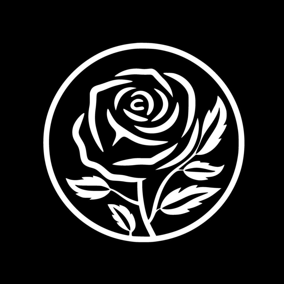 Rose - Minimalist and Flat Logo - Vector illustration