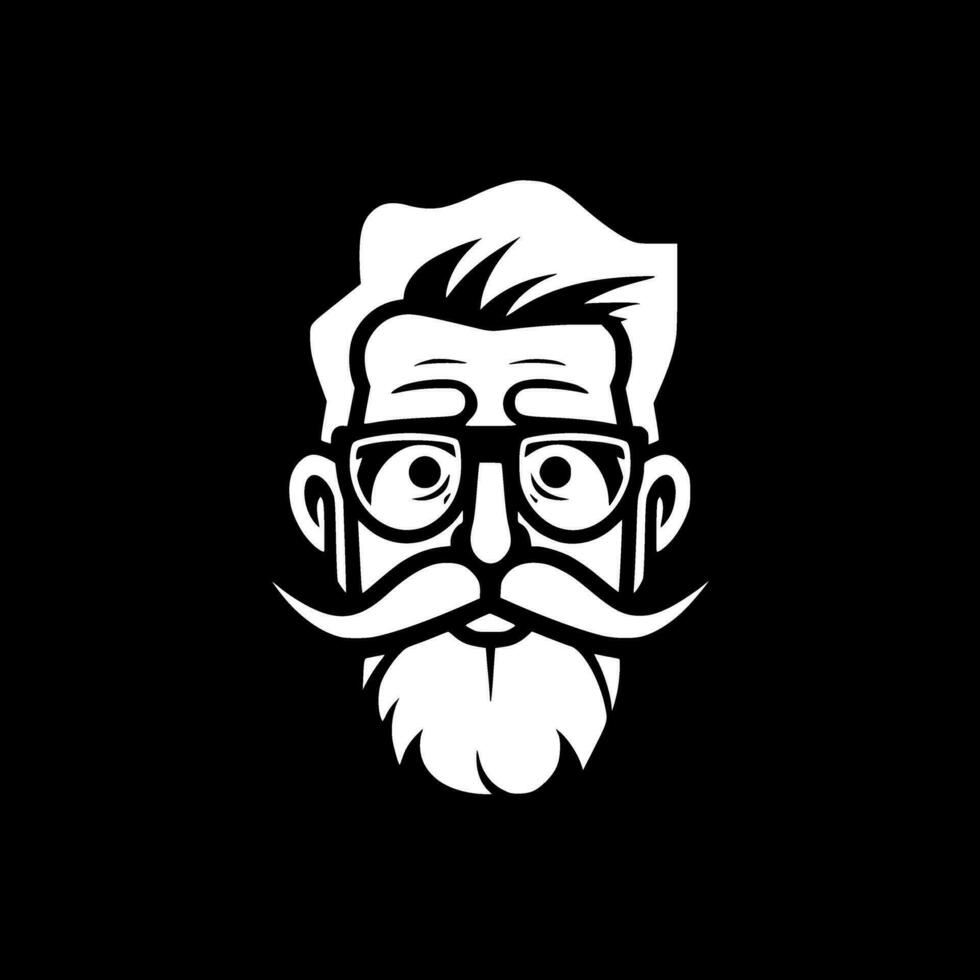 Papa, Black and White Vector illustration