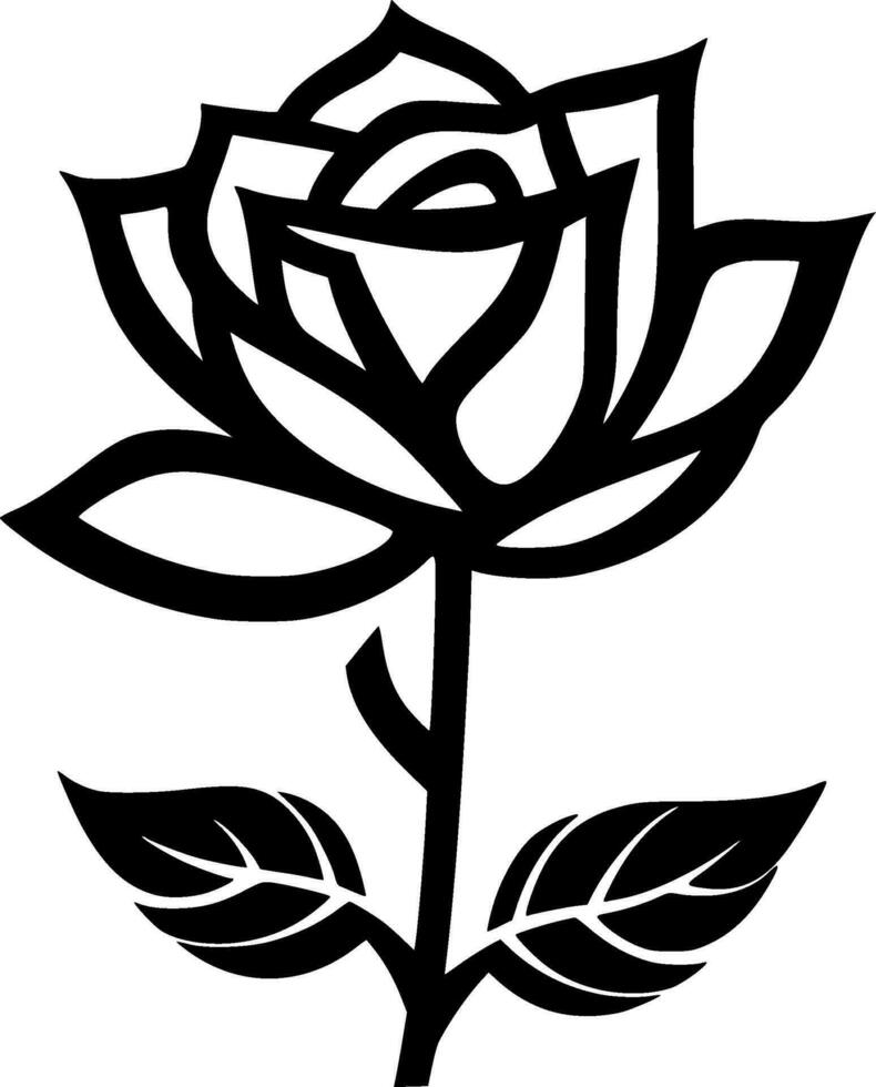 Rose, Minimalist and Simple Silhouette - Vector illustration