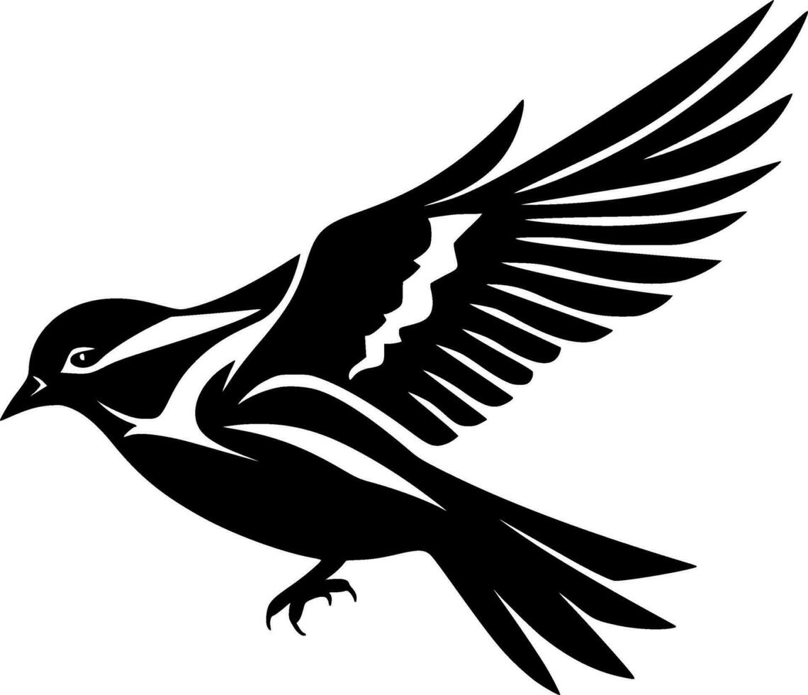 Petrel, Black and White Vector illustration