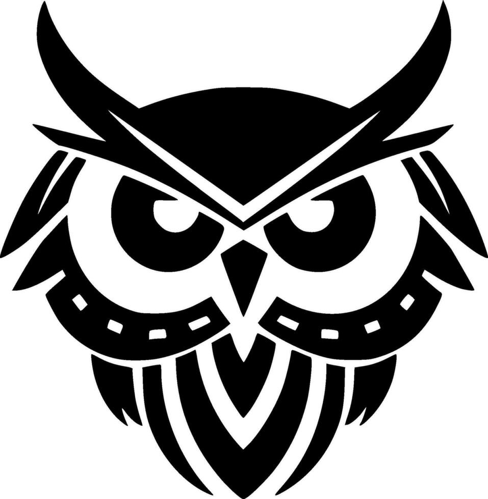 Owl - Black and White Isolated Icon - Vector illustration