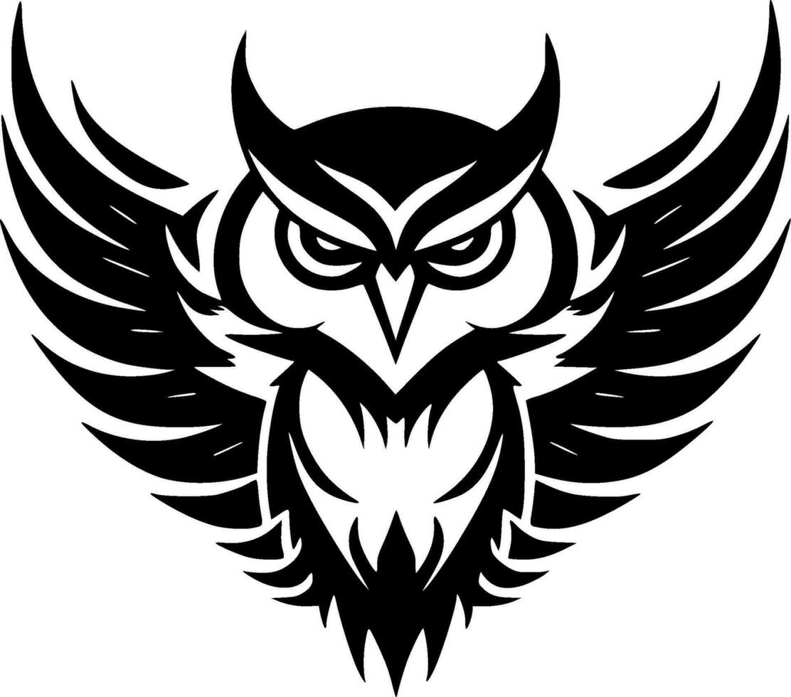 Owl, Black and White Vector illustration 30763909 Vector Art at Vecteezy