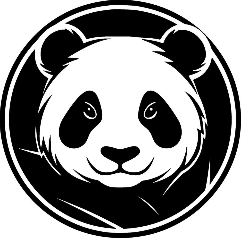 panda - minimalista y plano logo - vector ilustración