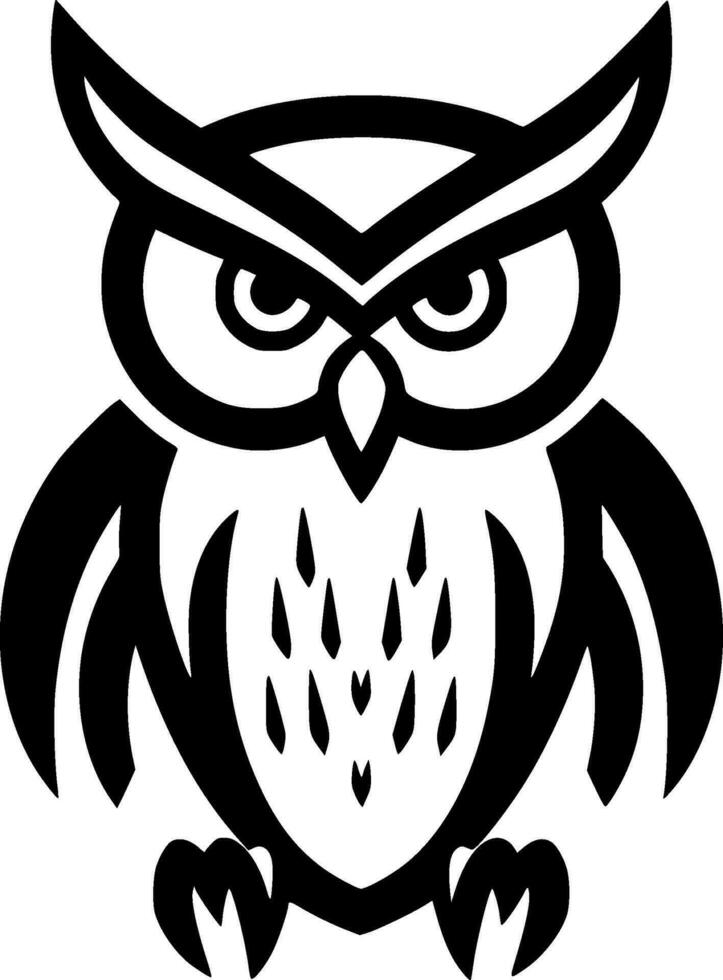 Owl, Minimalist and Simple Silhouette - Vector illustration