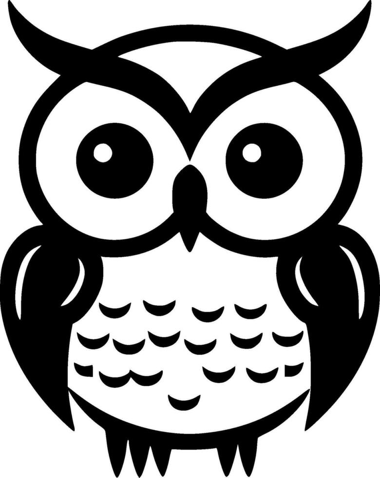 Owl, Minimalist and Simple Silhouette - Vector illustration
