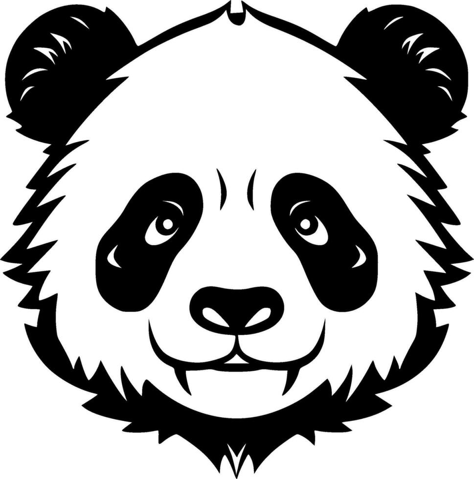 panda - negro y blanco aislado icono - vector ilustración