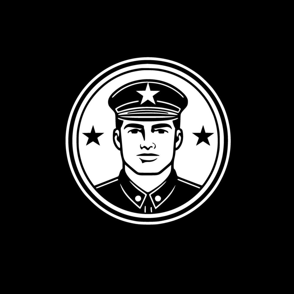 militar - minimalista y plano logo - vector ilustración