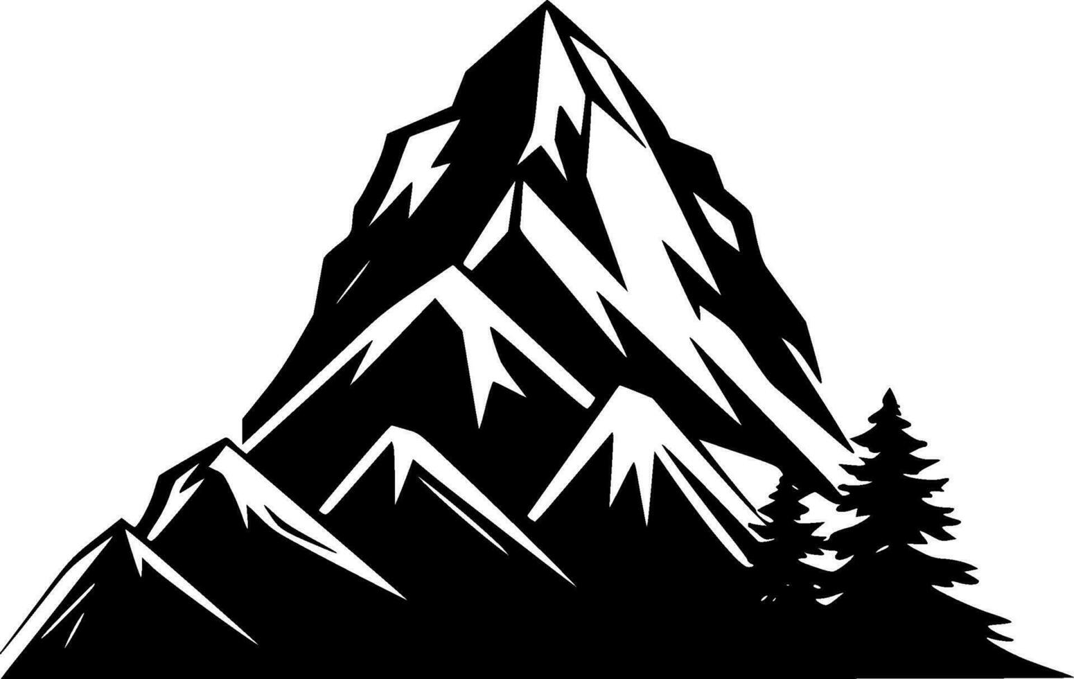 Mountains, Minimalist and Simple Silhouette - Vector illustration