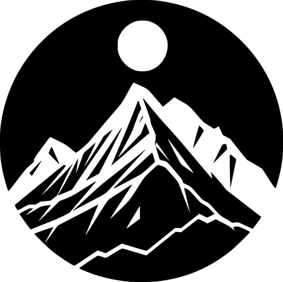 montañas - minimalista y plano logo - vector ilustración