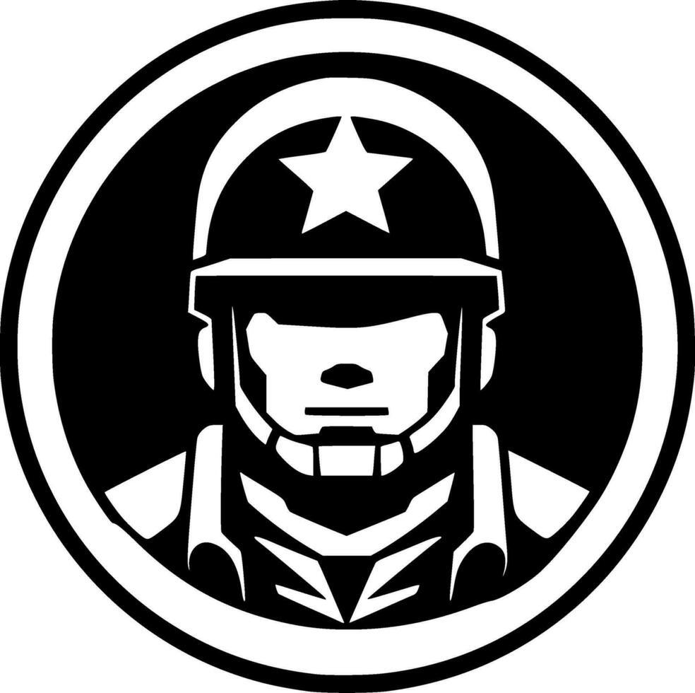 Military - Black and White Isolated Icon - Vector illustration