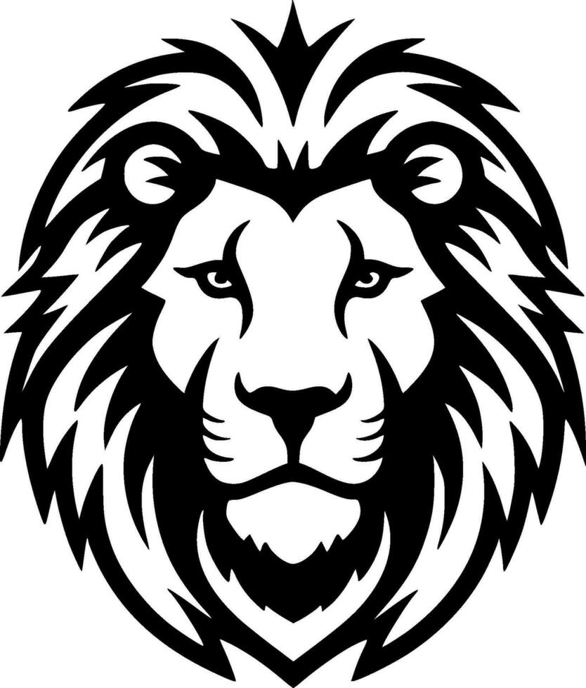 Lion - Black and White Isolated Icon - Vector illustration