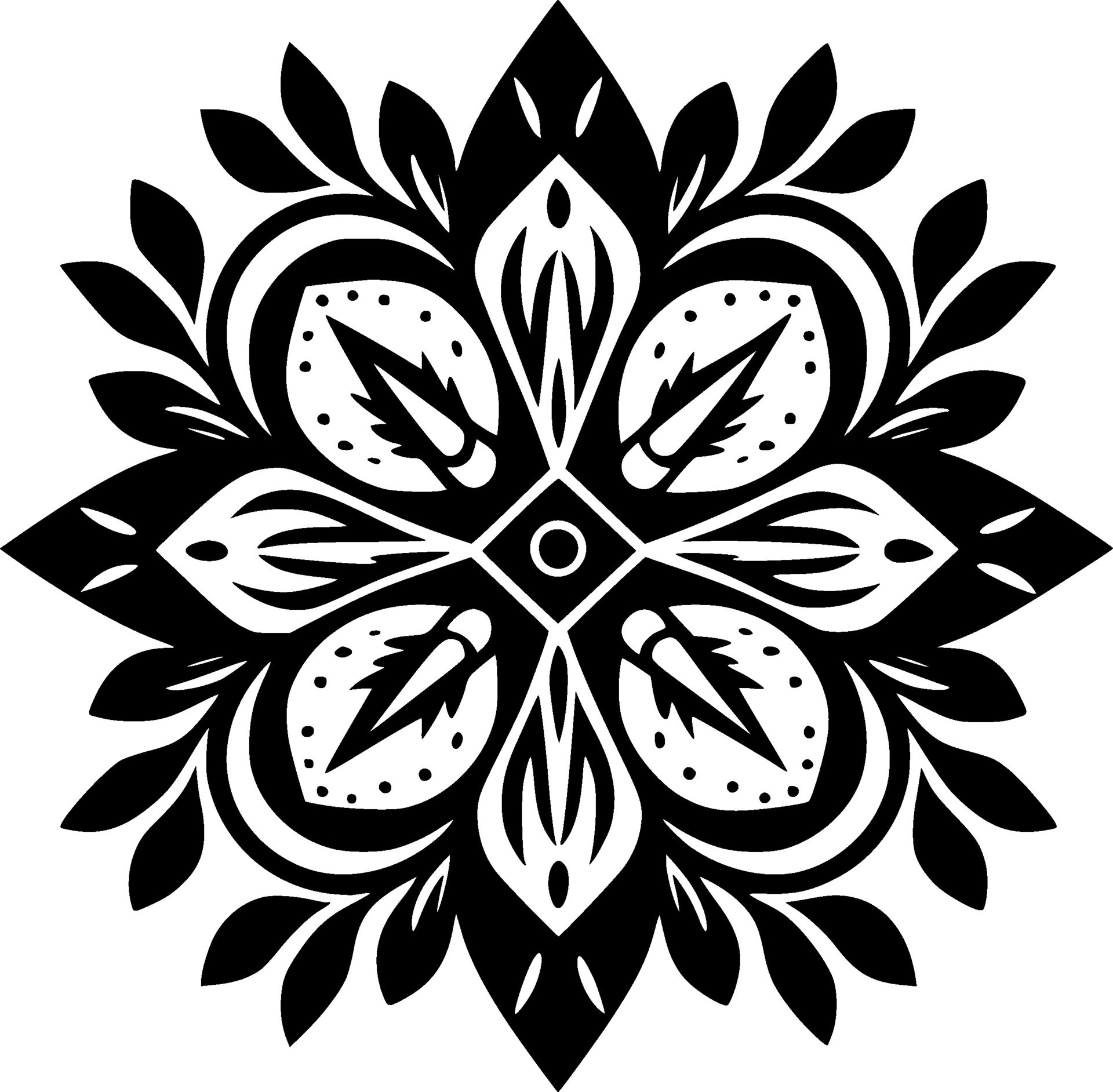 Mandala, Black and White Vector illustration 30764065 Vector Art at