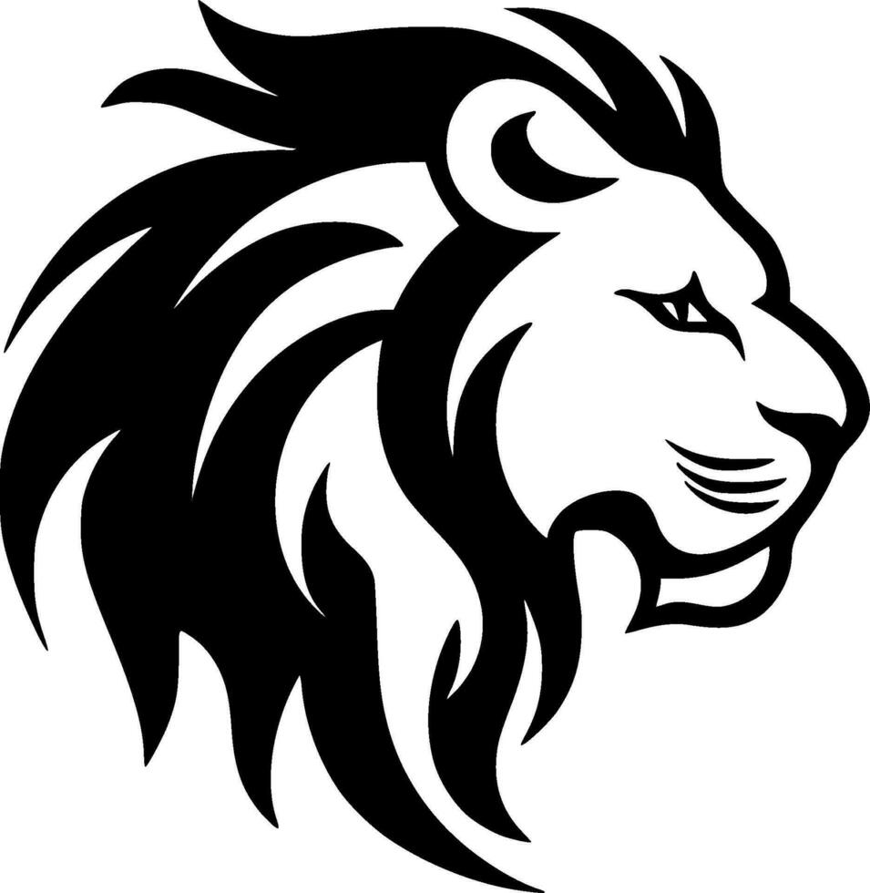 Lion - Black and White Isolated Icon - Vector illustration