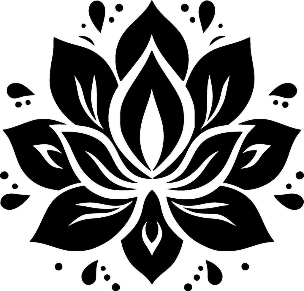 Mandala, Black and White Vector illustration