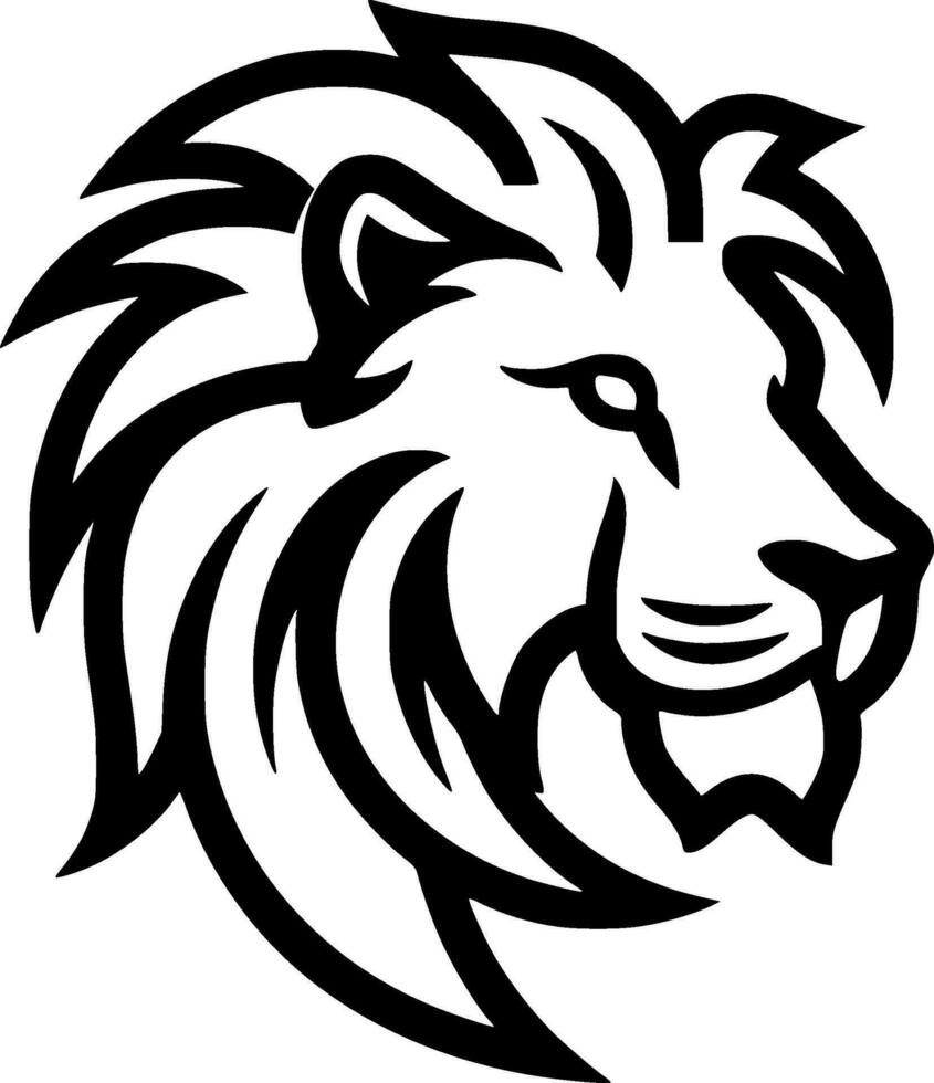 Lion - Black and White Isolated Icon - Vector illustration