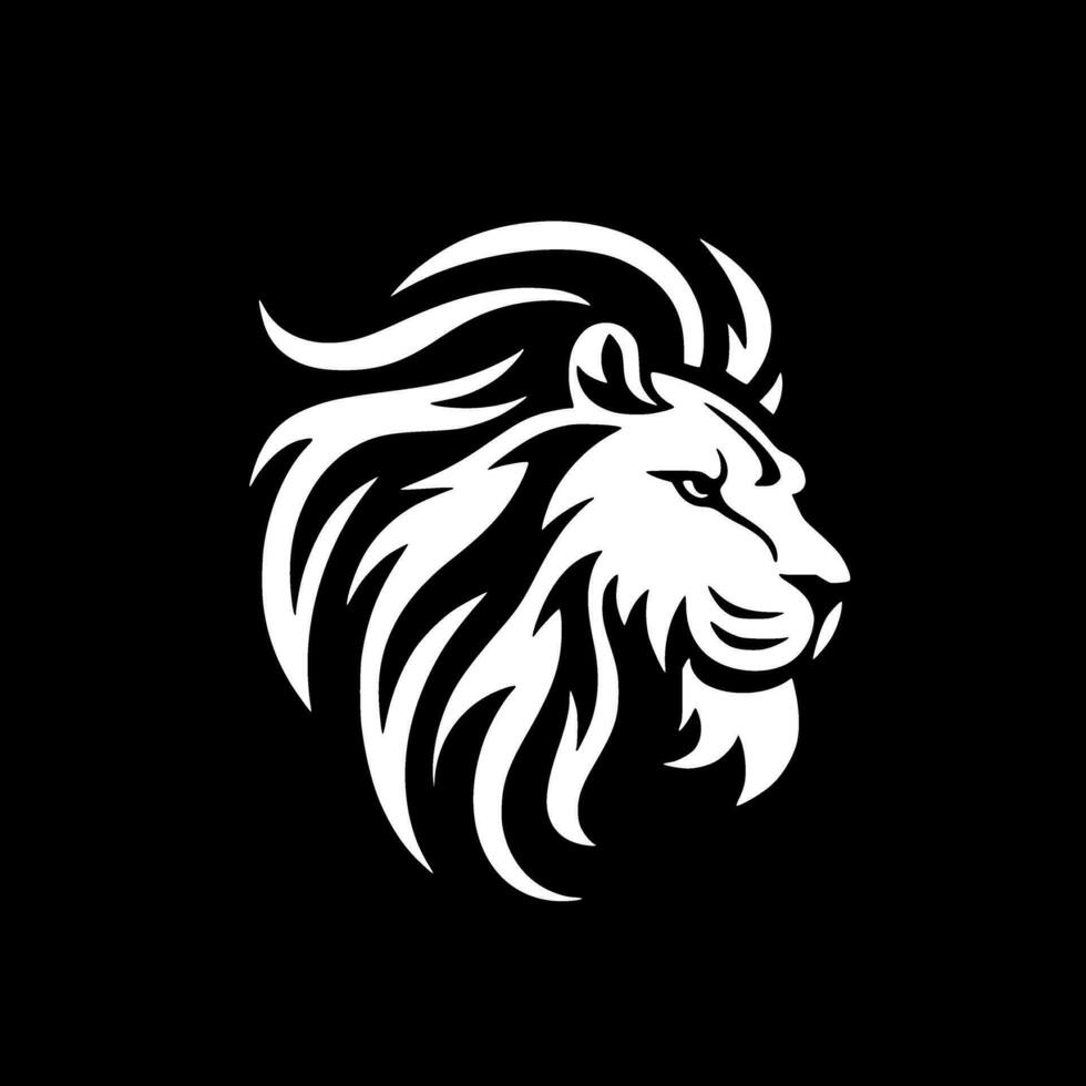 Lion - Black and White Isolated Icon - Vector illustration