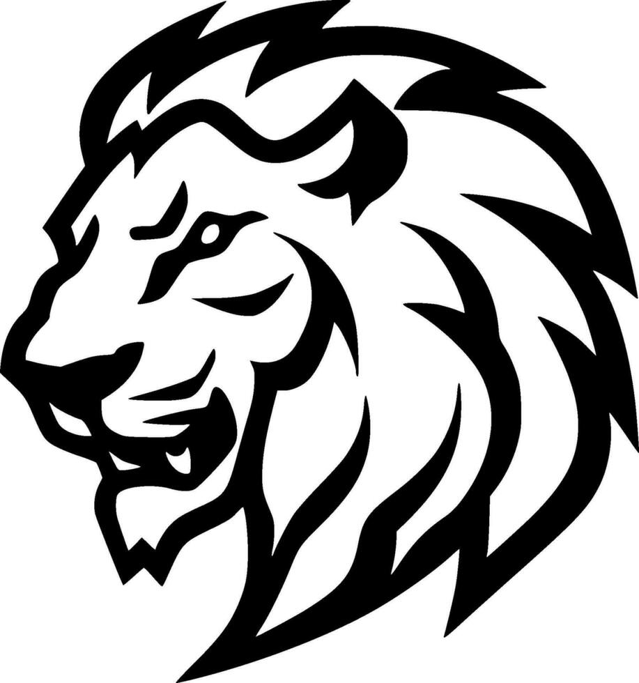 león - negro y blanco aislado icono - vector ilustración