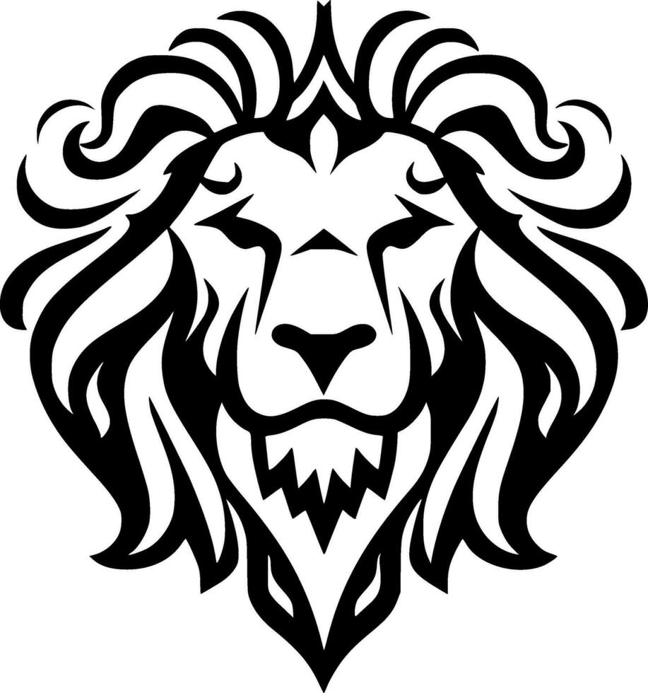 Lion, Black and White Vector illustration