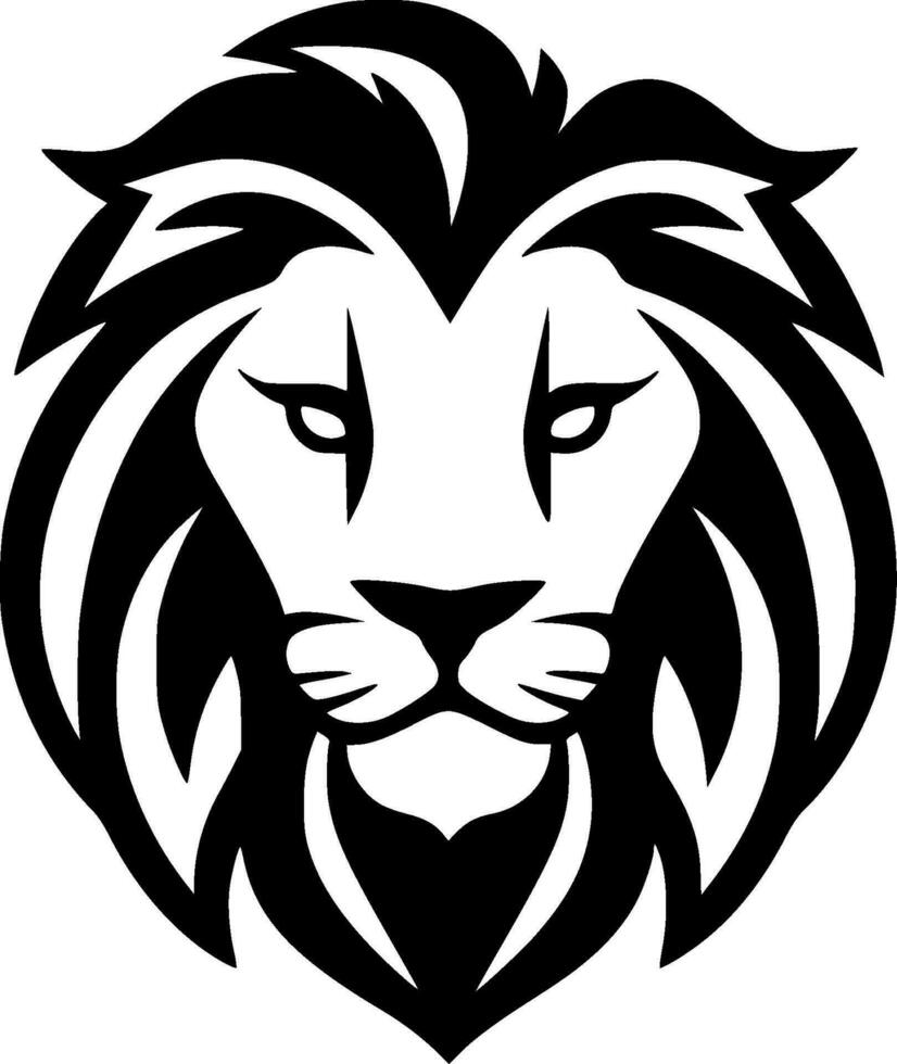 Lion - Black and White Isolated Icon - Vector illustration