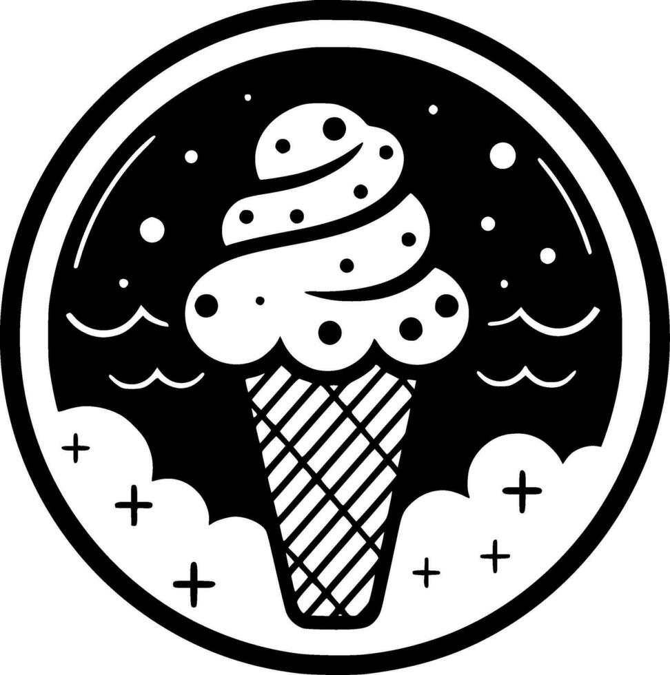 Ice Cream, Minimalist and Simple Silhouette - Vector illustration