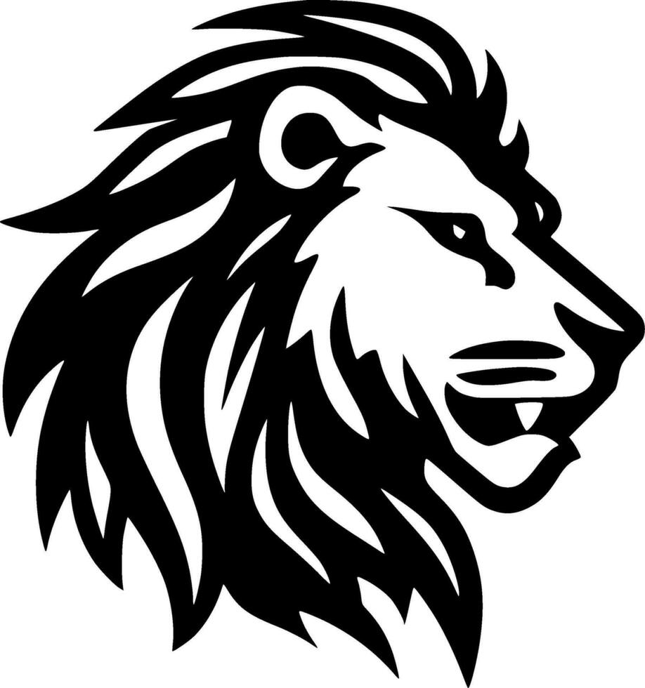 Lion, Minimalist and Simple Silhouette - Vector illustration