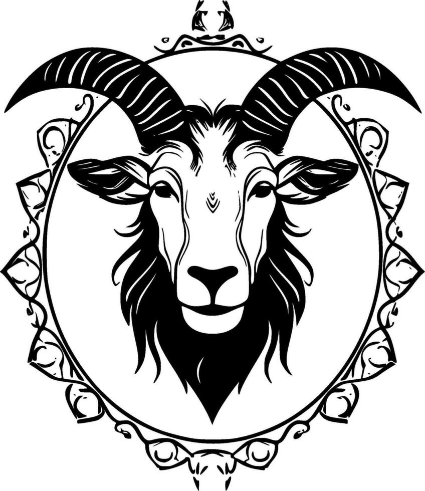 Goat, Minimalist and Simple Silhouette - Vector illustration