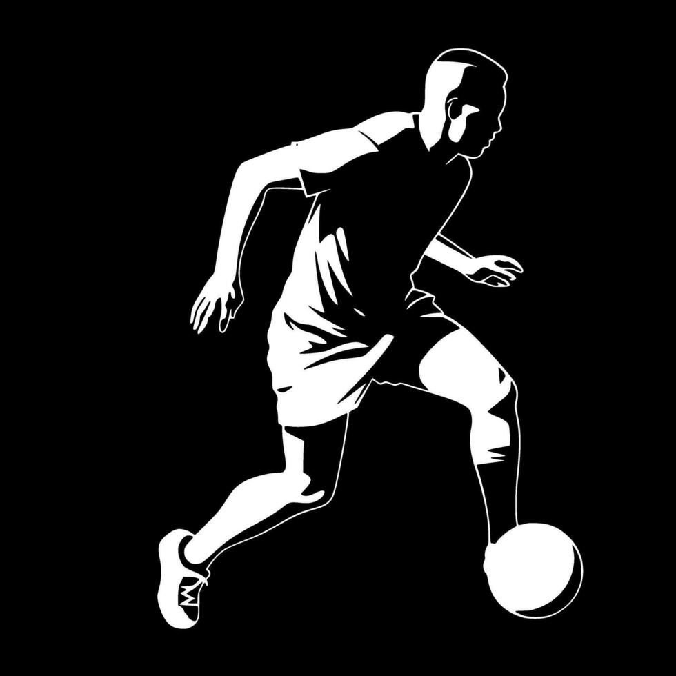 Football - Black and White Isolated Icon - Vector illustration