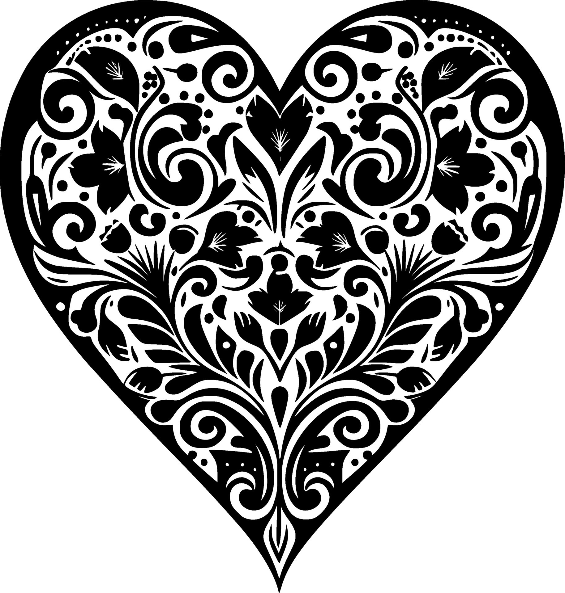 Heart - Black and White Isolated Icon - Vector illustration 30764252