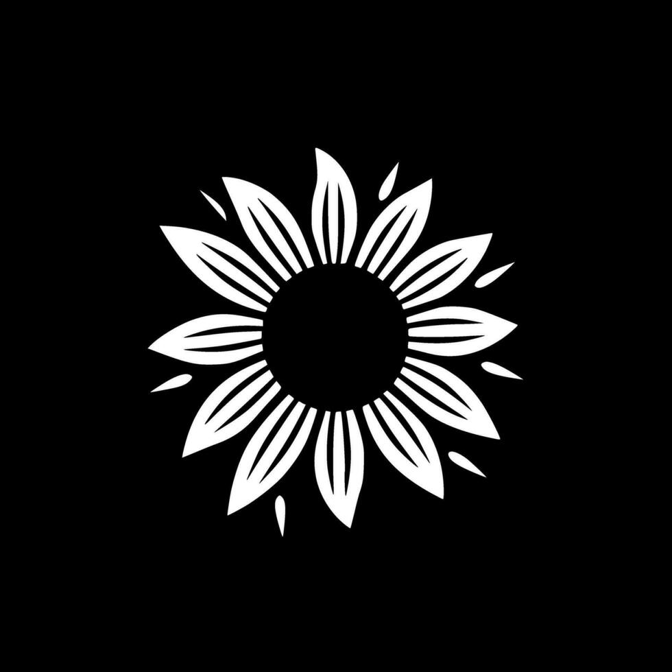 Flower - Black and White Isolated Icon - Vector illustration