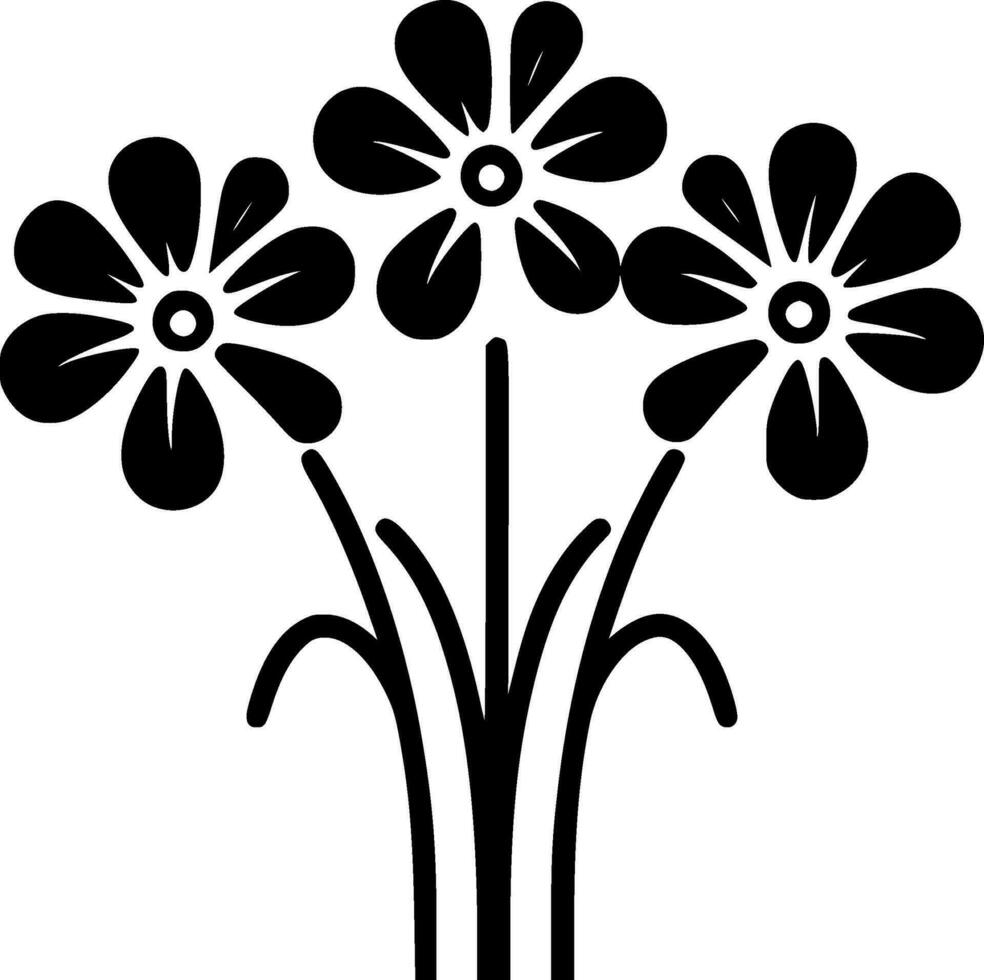 Flowers, Minimalist and Simple Silhouette - Vector illustration