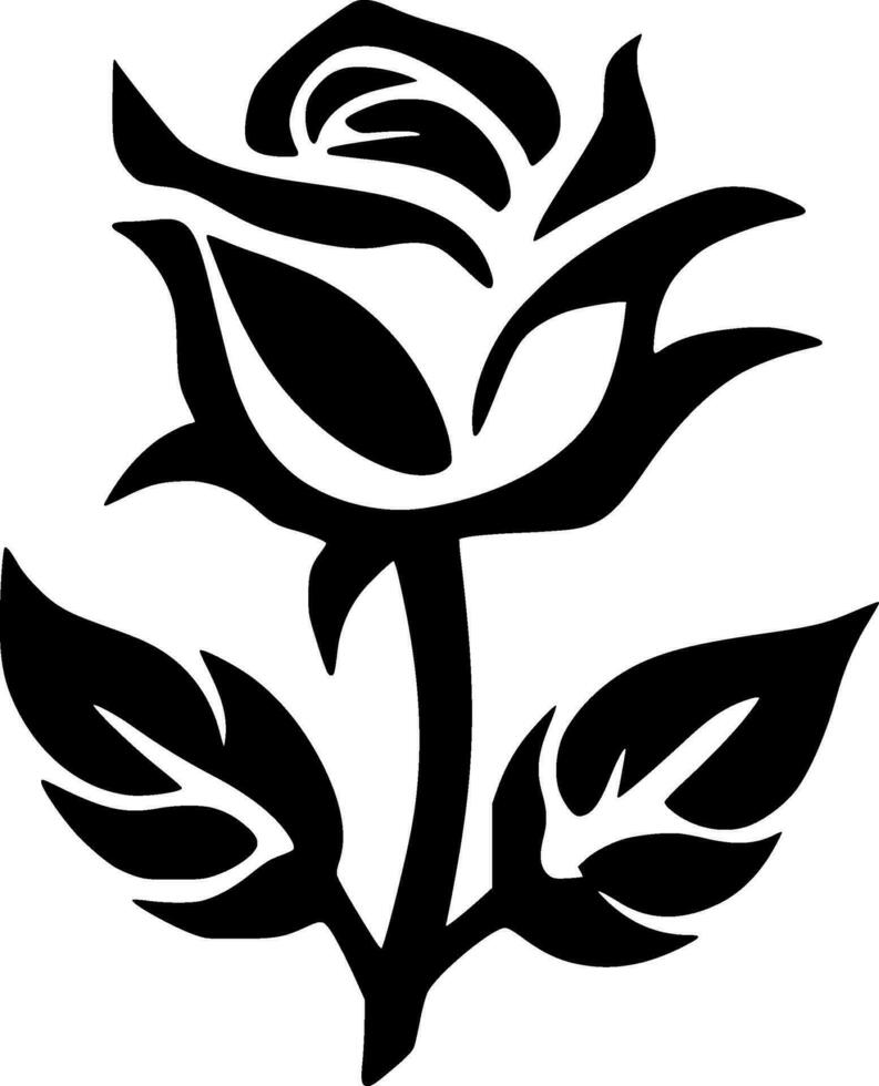 flor - negro y blanco aislado icono - vector ilustración