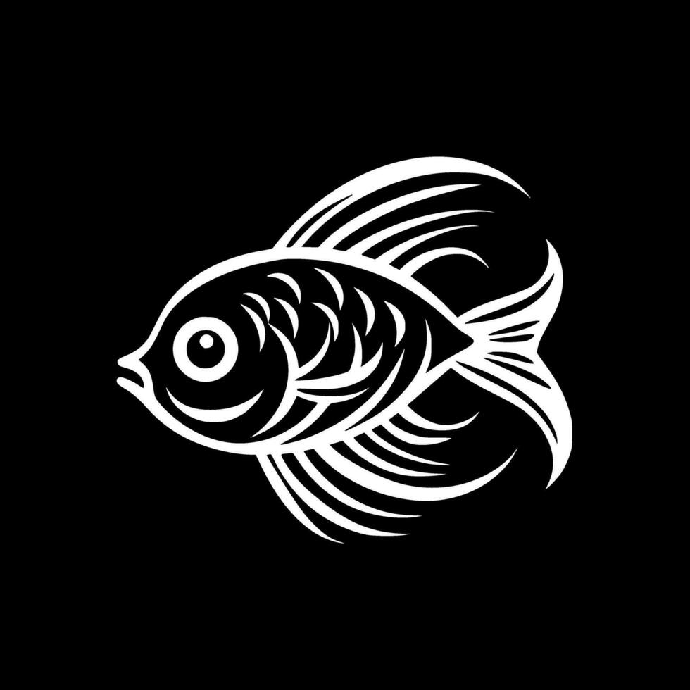 pescado - negro y blanco aislado icono - vector ilustración