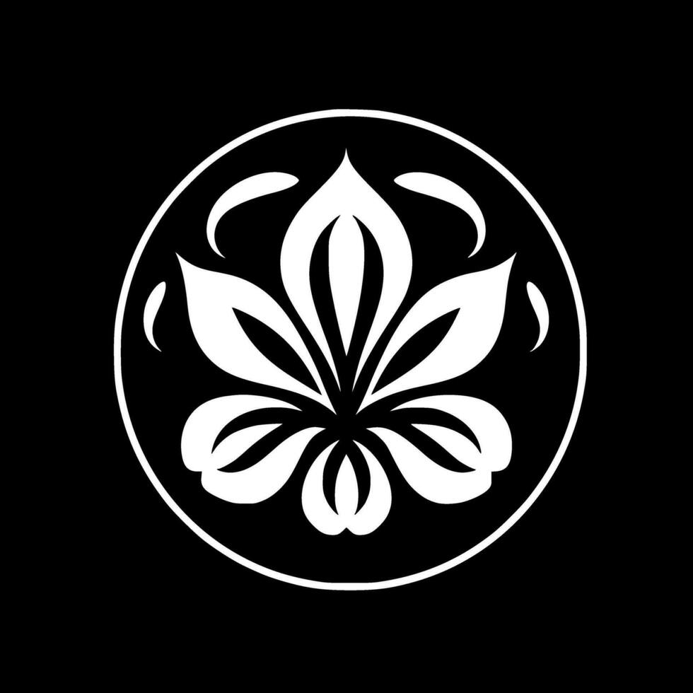 Flower - Black and White Isolated Icon - Vector illustration