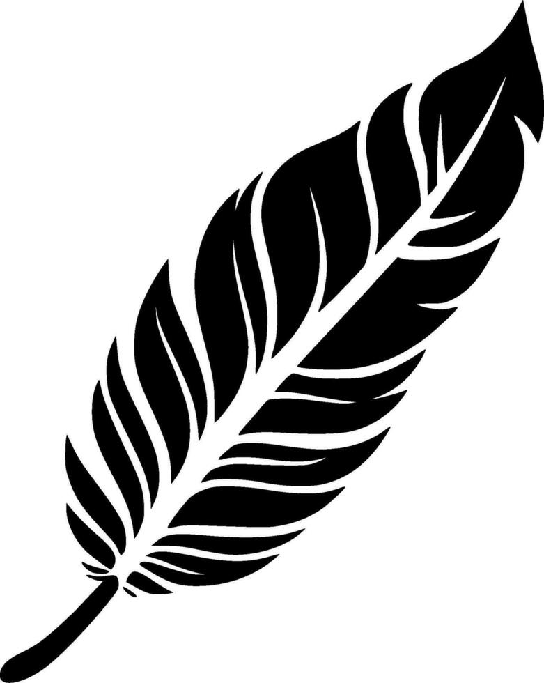 Feather, Black and White Vector illustration