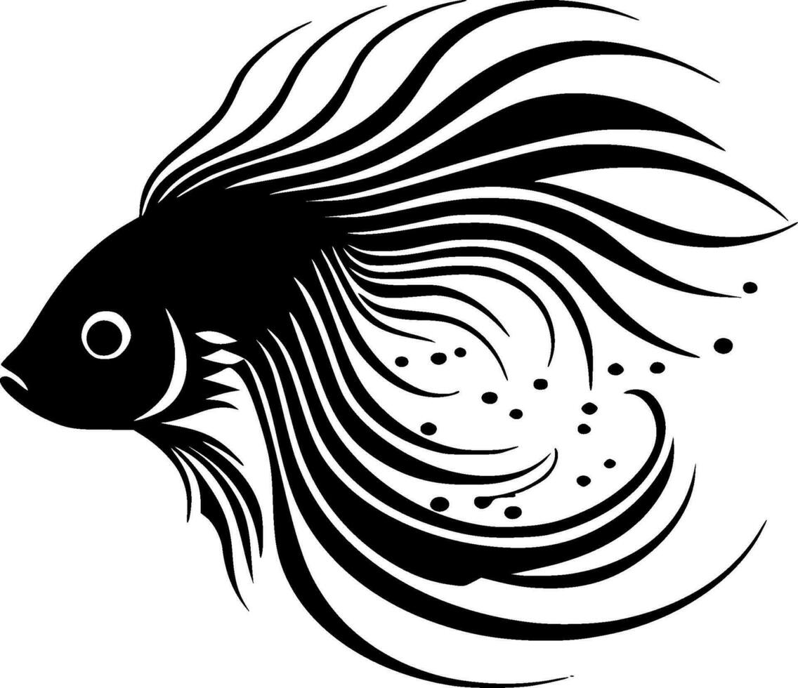 Fish, Black and White Vector illustration