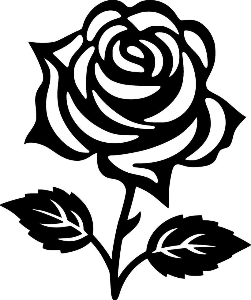 Flower, Black and White Vector illustration