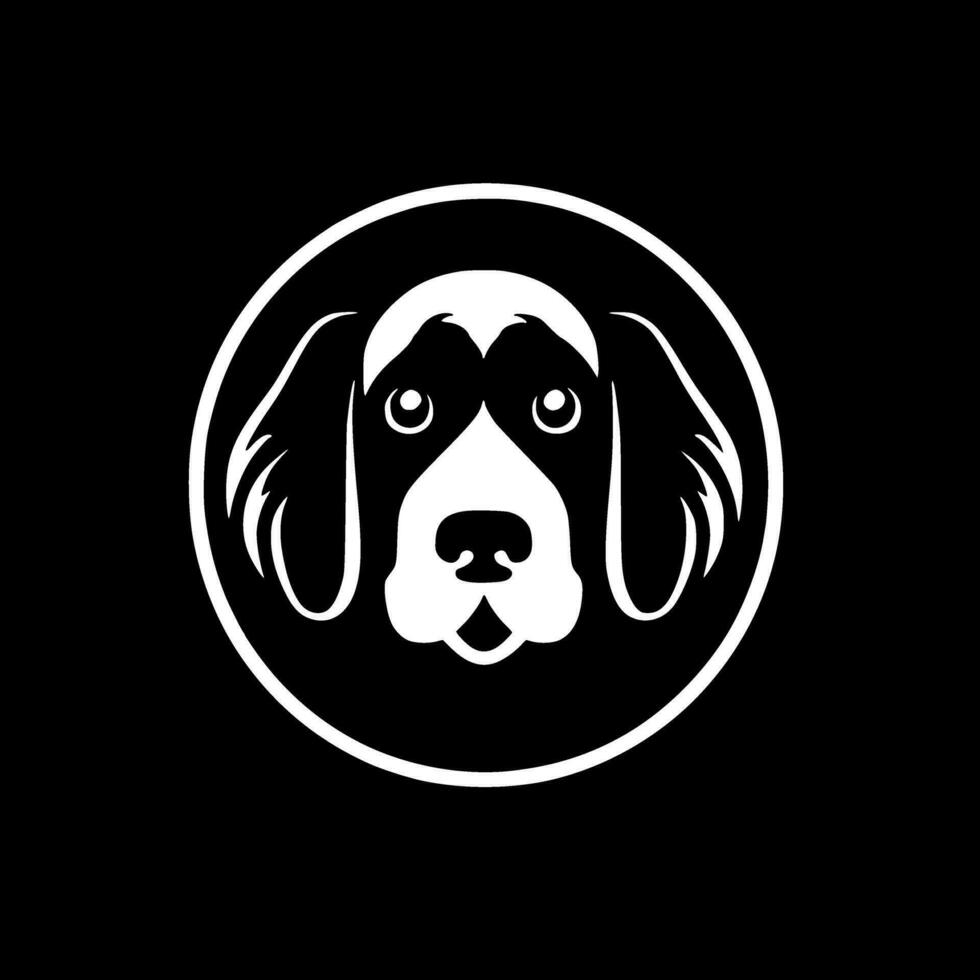 perro - negro y blanco aislado icono - vector ilustración