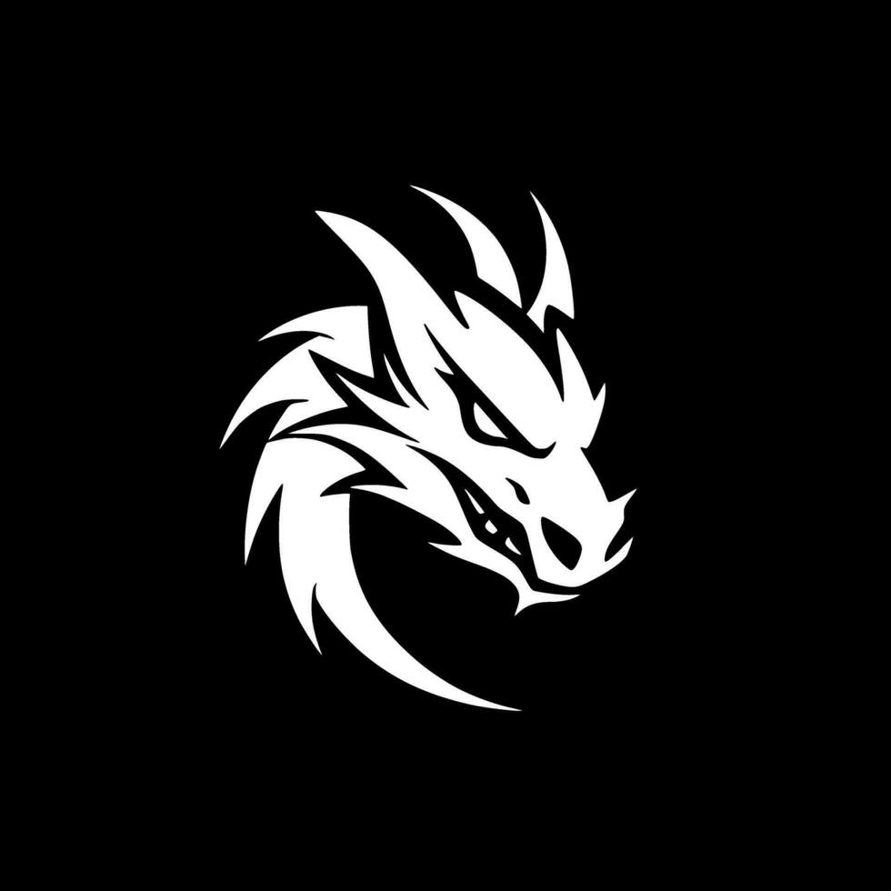 Dragon, Minimalist and Simple Silhouette - Vector illustration