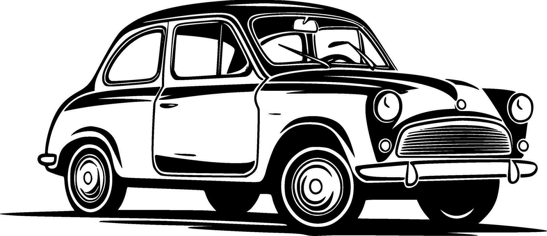 Car, Minimalist and Simple Silhouette - Vector illustration