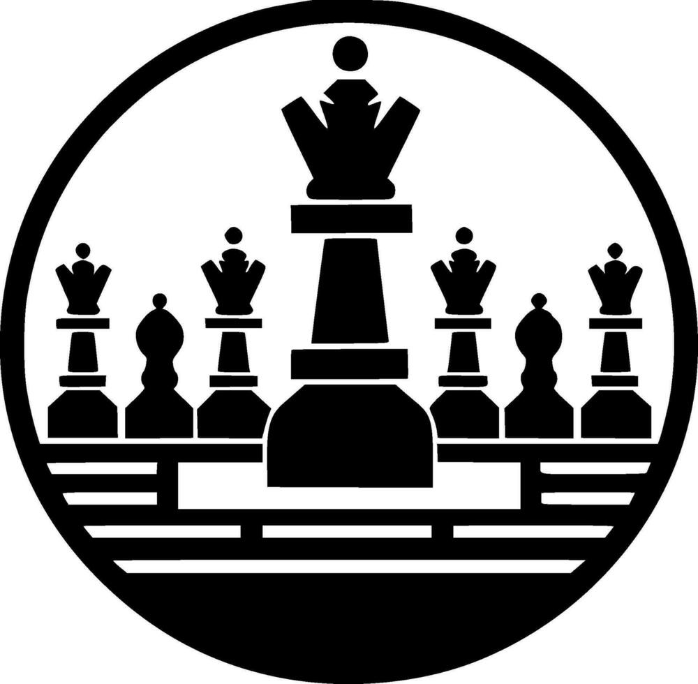 Chess, Minimalist and Simple Silhouette - Vector illustration