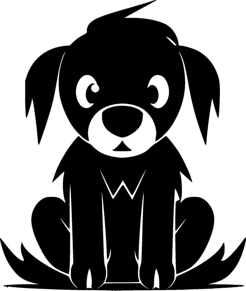 Dog, Black and White Vector illustration