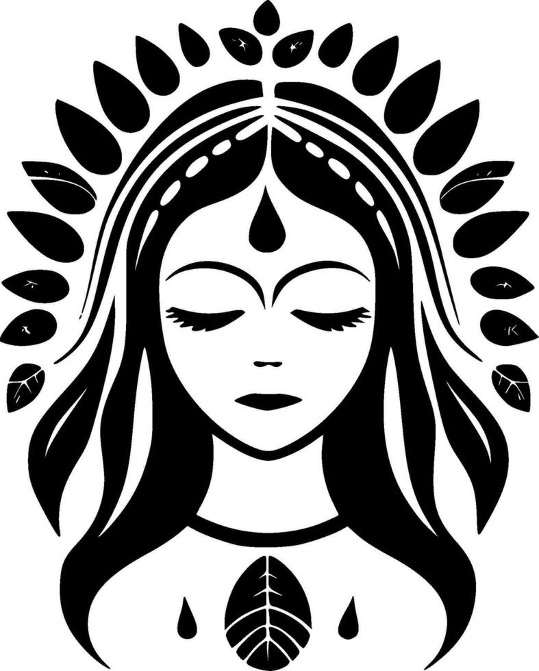 Boho - Black and White Isolated Icon - Vector illustration
