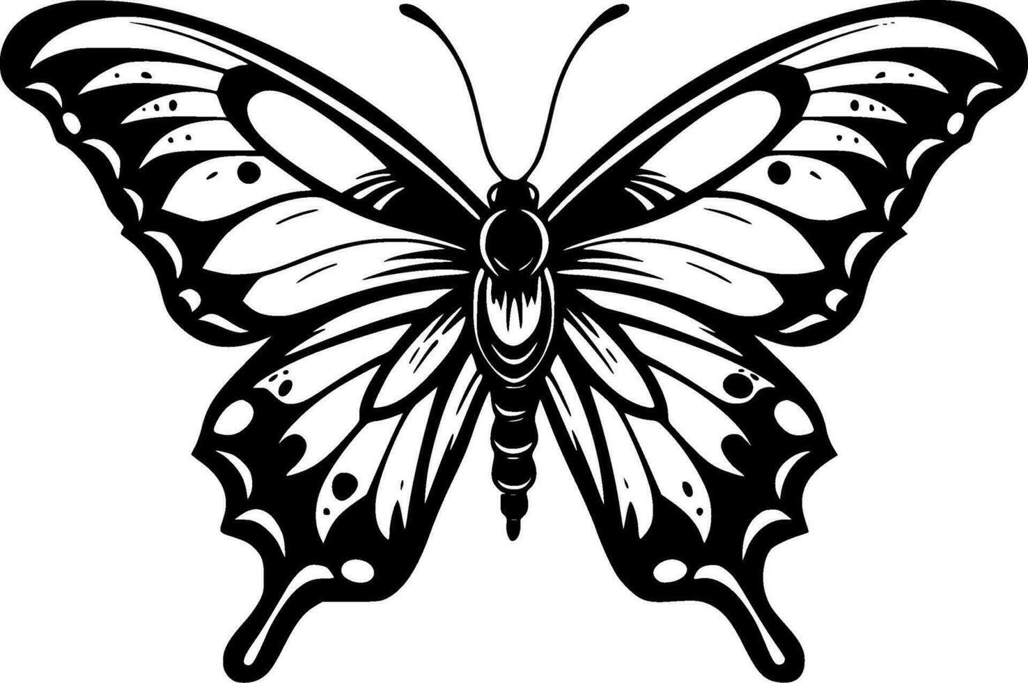 Butterfly, Minimalist and Simple Silhouette - Vector illustration