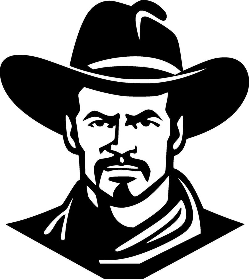 Cowboy, Minimalist and Simple Silhouette - Vector illustration